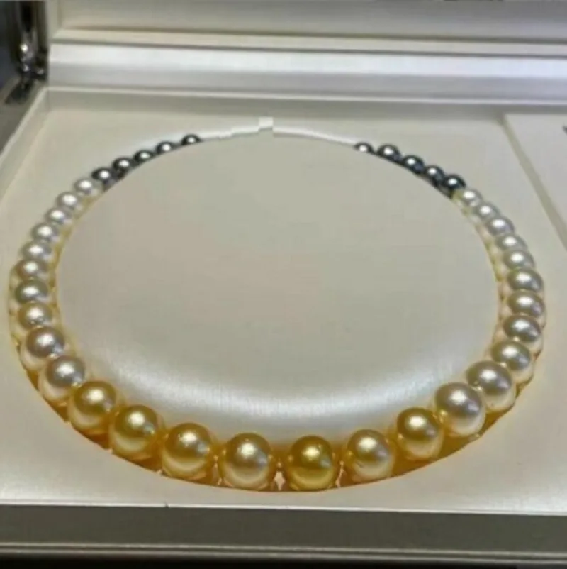 Suberb 17"9-12mm Genuine White Black Gold Round Pearl Necklace for Men Women Jewelry Wedding Party 925 Sterling Silver 102288
Suberb 17"9-12mm Genuine White Black Gold Round Pearl Necklace for Men Women Jewelry Wedding Party 925 Sterling Silver 102288