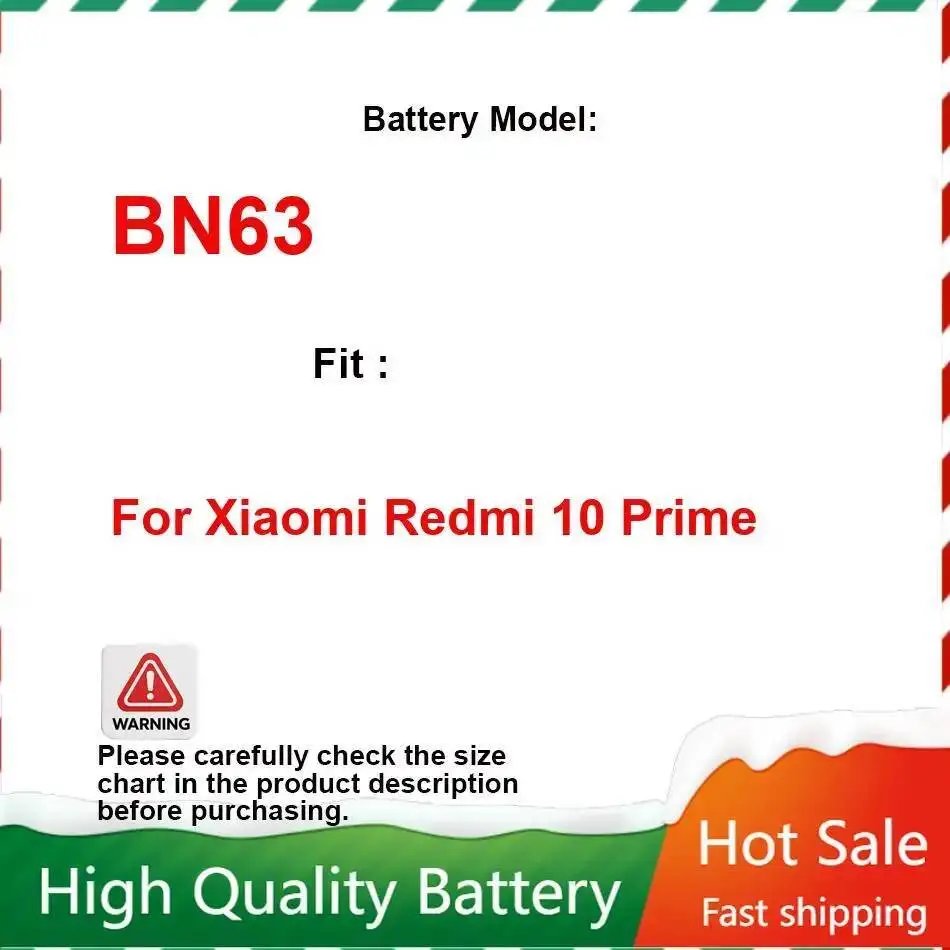 Замена премиум-класса для аккумулятора мобильного телефона Xiaomi Redmi 10 Prime, длительный срок службы 6000 мАч BN63
Замена премиум-класса для аккумулятора мобильного телефона Xiaomi Redmi 10 Prime, длительный срок службы 6000 мАч BN63