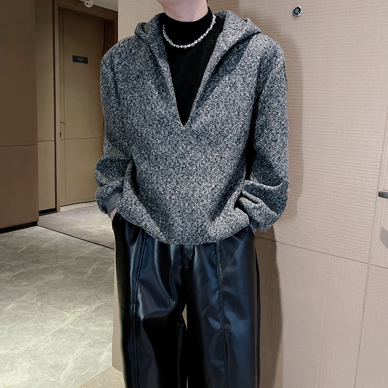 Осенне-зимние вязаные свитера с капюшоном, бархатные свободные свитера с длинными рукавами, мужские повседневные уличные пуловеры, мужская одежда
Осенне-зимние вязаные свитера с капюшоном, бархатные свободные свитера с длинными рукавами, мужские повседневные уличные пуловеры, мужская одежда