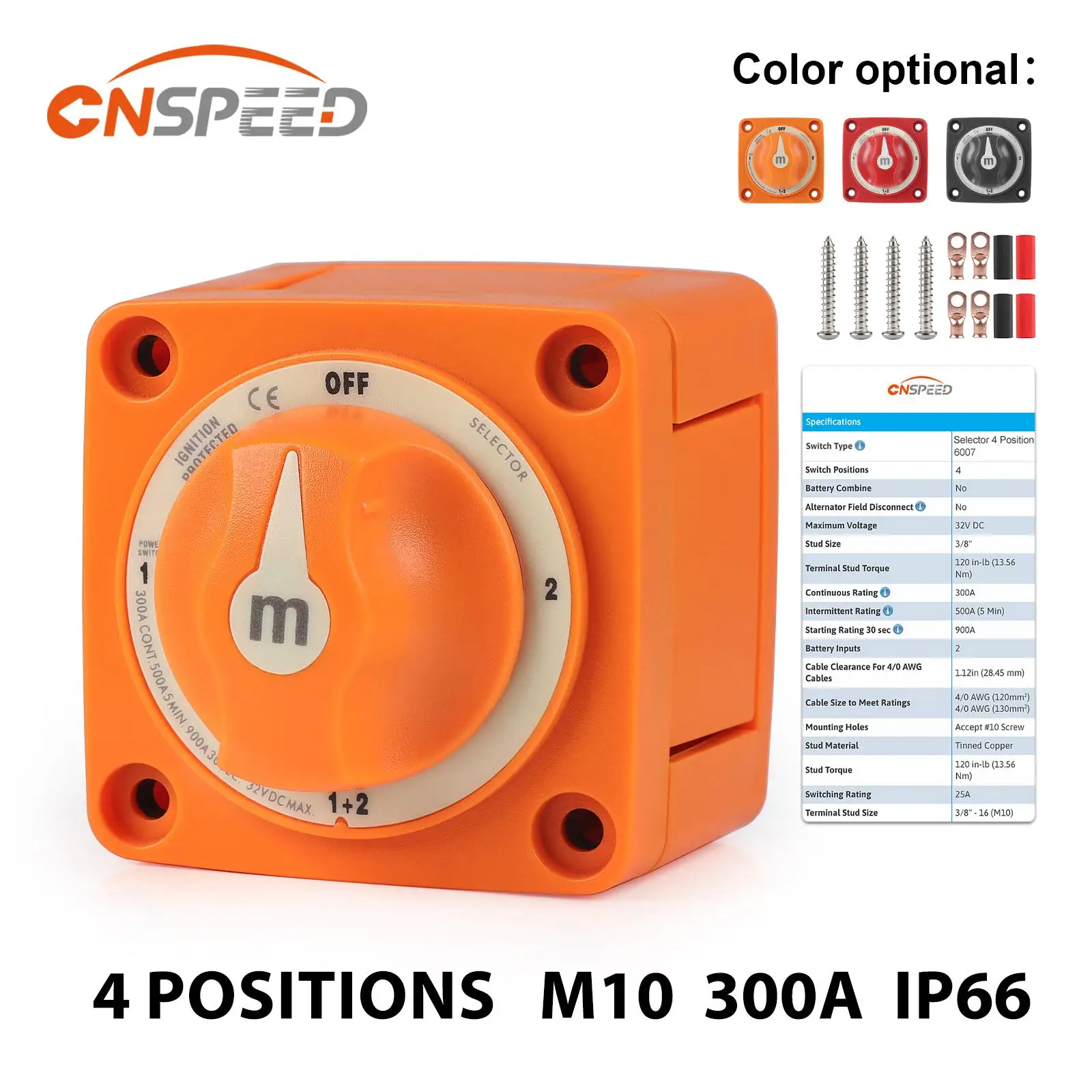 Dual Battery Selector 4 Position 12V-48V DC Isolator Disconnect Rotary Switch 3/8" M10 Terminal Block For Camper RV Marine Boat
Dual Battery Selector 4 Position 12V-48V DC Isolator Disconnect Rotary Switch 3/8" M10 Terminal Block For Camper RV Marine Boat