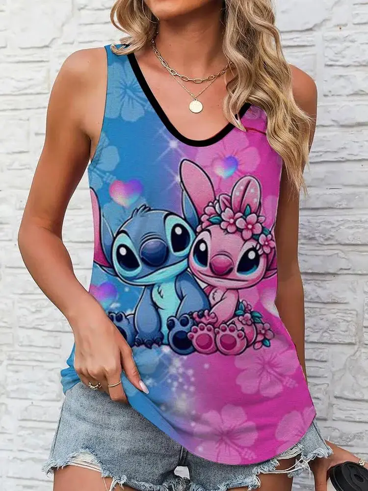 Новый летний жилет с мультяшным принтом Lilo&Stitch для женщин, модный и повседневный уличный жилет с U-образным вырезом, женский жилет без рукавов
Новый летний жилет с мультяшным принтом Lilo&Stitch для женщин, модный и повседневный уличный жилет с U-образным вырезом, женский жилет без рукавов