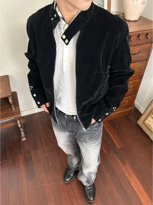 American Retro Faux Leather Crt Harington Jaet Men's Cleanfit ort Coat Early Autumn New Casual Top Polyester Fiber
American Retro Faux Leather Crt Harington Jaet Men's Cleanfit ort Coat Early Autumn New Casual Top Polyester Fiber