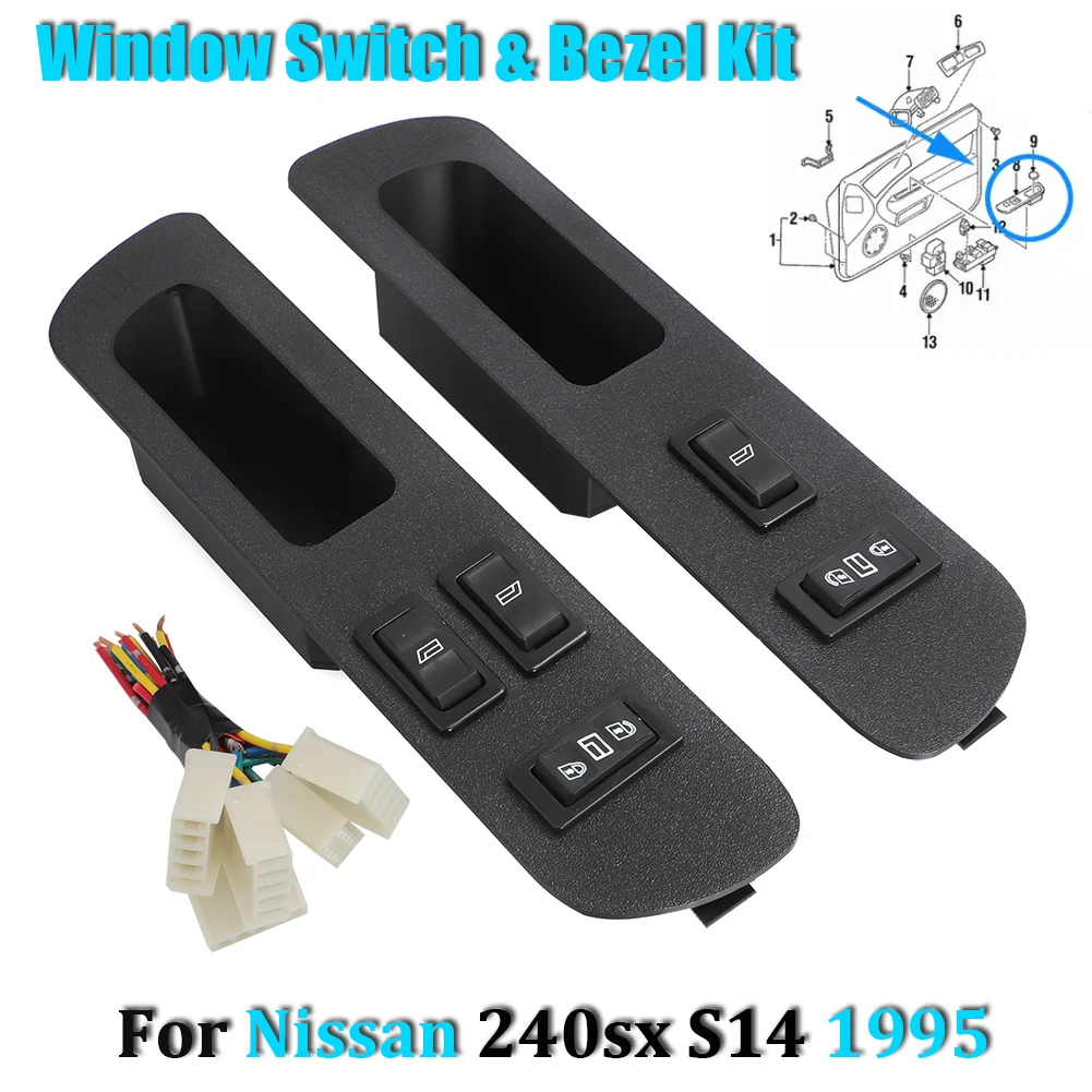 For LHD Nissan 240SX S14 1995 Window Switch & Bezel Driver & Passenger Assembly Car Electric Power Master Window Switch Replace
For LHD Nissan 240SX S14 1995 Window Switch & Bezel Driver & Passenger Assembly Car Electric Power Master Window Switch Replace