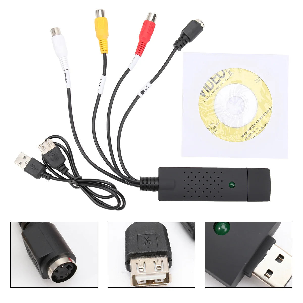 Адаптер видеозахвата USB 20, преобразователь VHS VCR в DVD для конвертера видеозахвата (черного цвета)
Адаптер видеозахвата USB 20, преобразователь VHS VCR в DVD для конвертера видеозахвата (черного цвета)