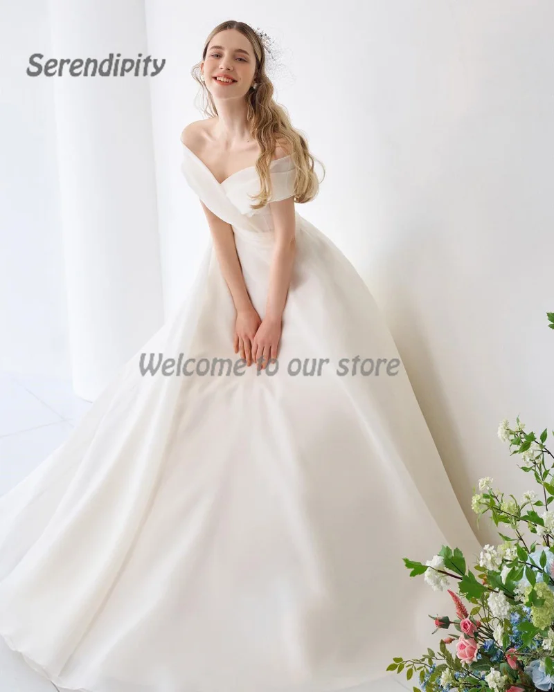 Serendipity Soft Satin Wedding Dress A-Line Off The Shoulder Simple Korea Bridal Gown Custom Size 웨딩드레스 For Lovely Women 2024
Serendipity Soft Satin Wedding Dress A-Line Off The Shoulder Simple Korea Bridal Gown Custom Size 웨딩드레스 For Lovely Women 2024