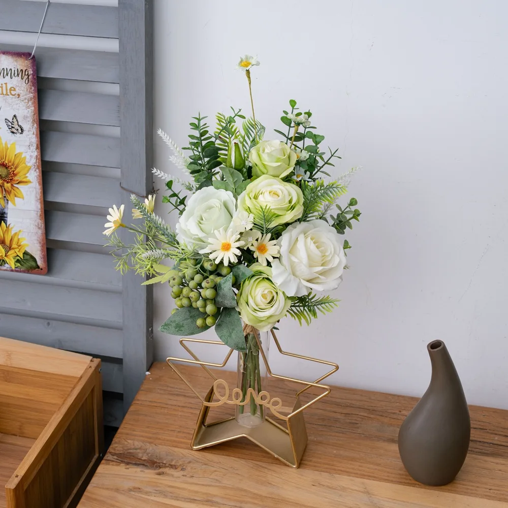 4 Pcs Artificial Flowers Bouquet Rose Eucalyptus Leaves Wedding Decoration Peony Fake Flower for Party Home Decor Outdoor
4 Pcs Artificial Flowers Bouquet Rose Eucalyptus Leaves Wedding Decoration Peony Fake Flower for Party Home Decor Outdoor