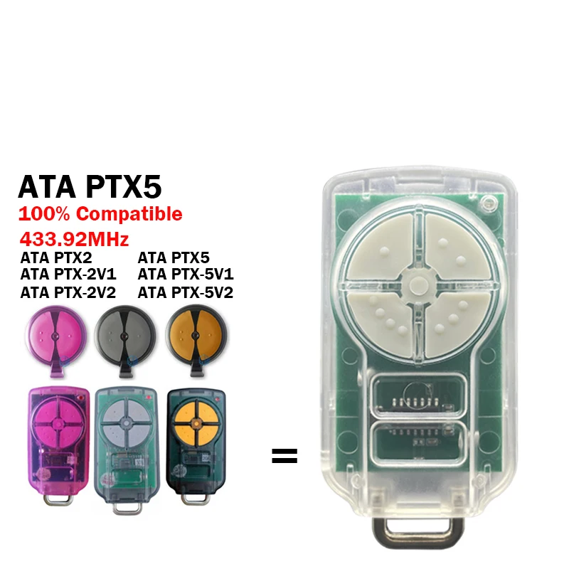ATA PTX5 Remote Control PTX5V2 PTX5V1 Gate / Garage Door Remote Control 433.92MHz Garage Electric Door Opener
ATA PTX5 Remote Control PTX5V2 PTX5V1 Gate / Garage Door Remote Control 433.92MHz Garage Electric Door Opener
