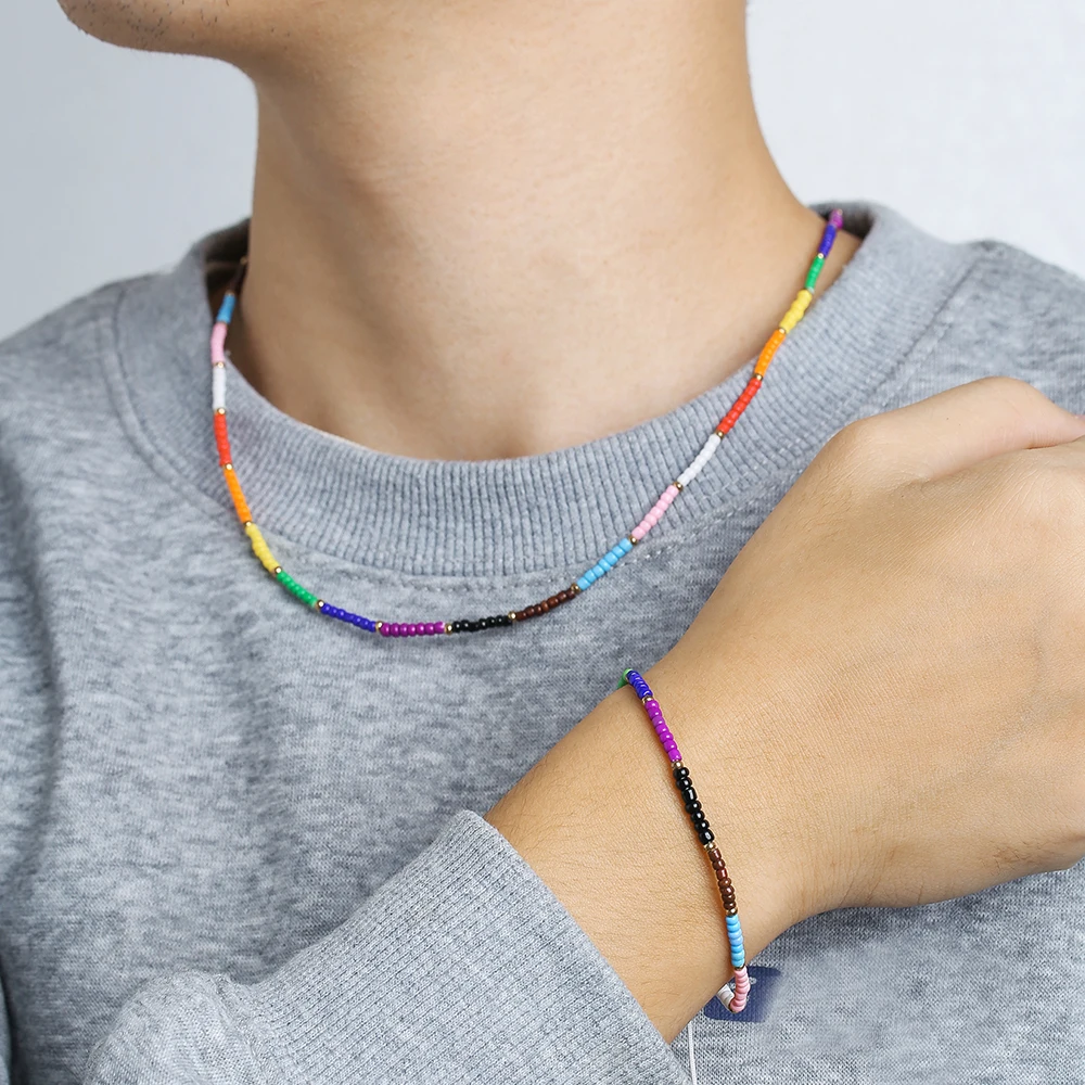 Ins Bohemian Rainbow Rice Bead Necklace Niche Blend Color Rice Bead Adjustable Woven Necklace Collarbone Chain Jewelry
Ins Bohemian Rainbow Rice Bead Necklace Niche Blend Color Rice Bead Adjustable Woven Necklace Collarbone Chain Jewelry