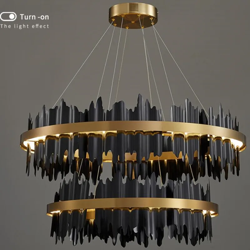 Modern Creative Circle LED Chandelier With Remote Control Black/Gold Hanging Lamp For Living Room Lobby Hotel Light Fixtures
Modern Creative Circle LED Chandelier With Remote Control Black/Gold Hanging Lamp For Living Room Lobby Hotel Light Fixtures