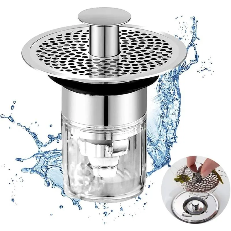 Sink Drain Stopper Stainless Steel Universal Bathroom Kitchen Hair Catcher Anti Odor Anti Insect Fast Draining Filter Drain Gang
Sink Drain Stopper Stainless Steel Universal Bathroom Kitchen Hair Catcher Anti Odor Anti Insect Fast Draining Filter Drain Gang
