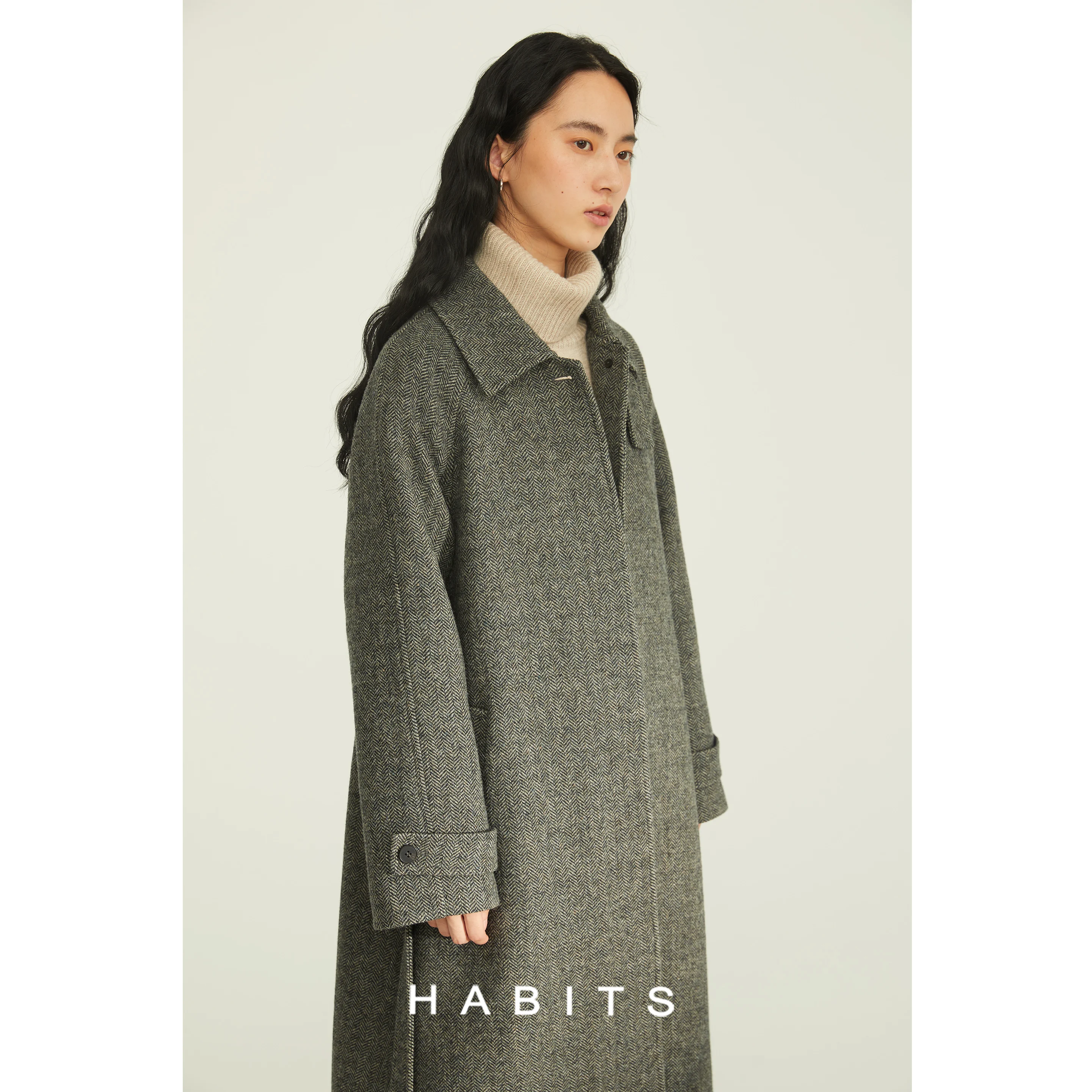 HABITS Woolen Coat Casual Sle Midi Length Tweed Pattern Turn-down Collar Women's Faion Online Exclusive Winter Outerwear
HABITS Woolen Coat Casual Sle Midi Length Tweed Pattern Turn-down Collar Women's Faion Online Exclusive Winter Outerwear