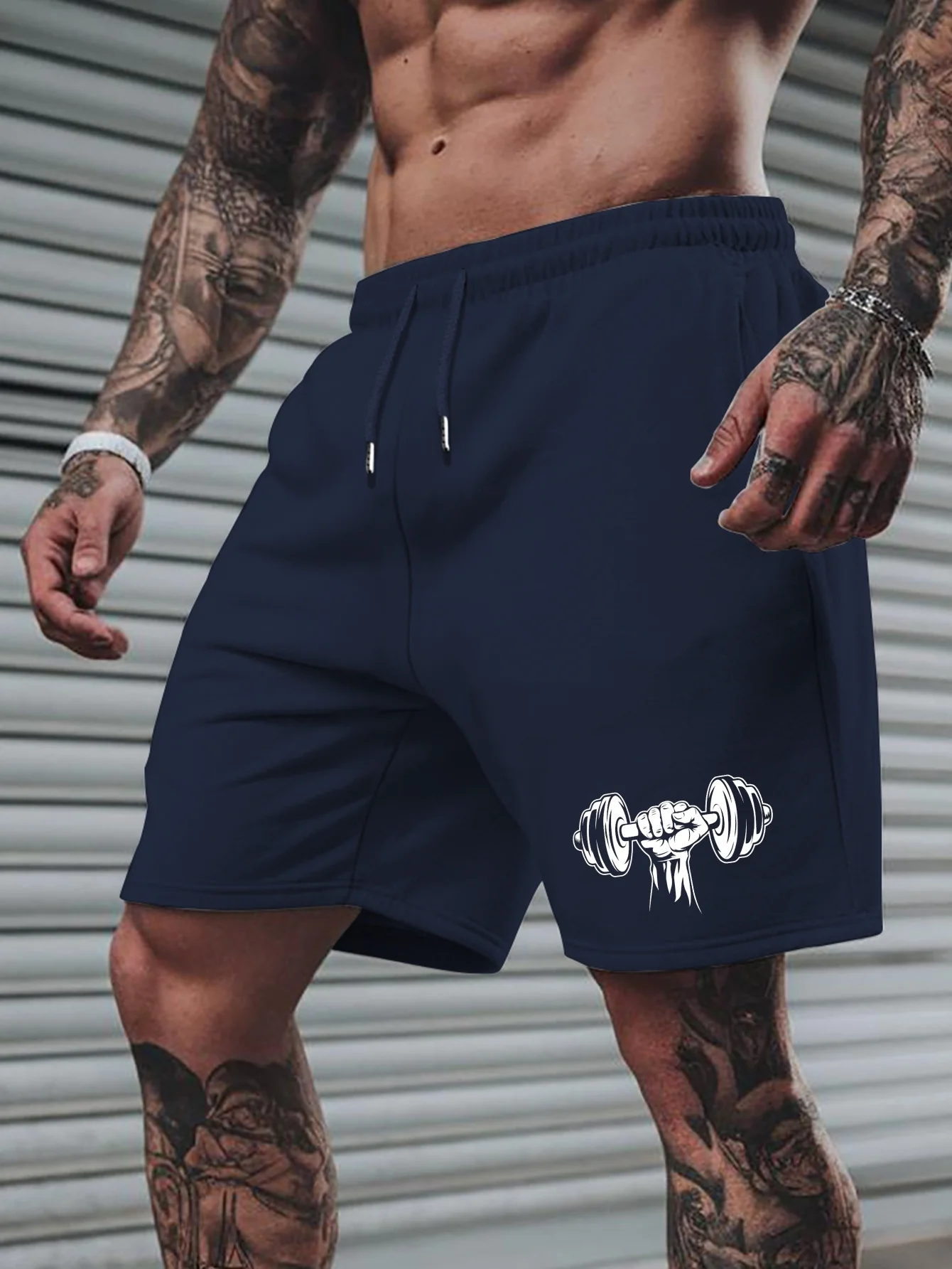 Men's weightlifting pattern shorts with elastic waistband pocket design, breathable summer street sports shorts
Men's weightlifting pattern shorts with elastic waistband pocket design, breathable summer street sports shorts