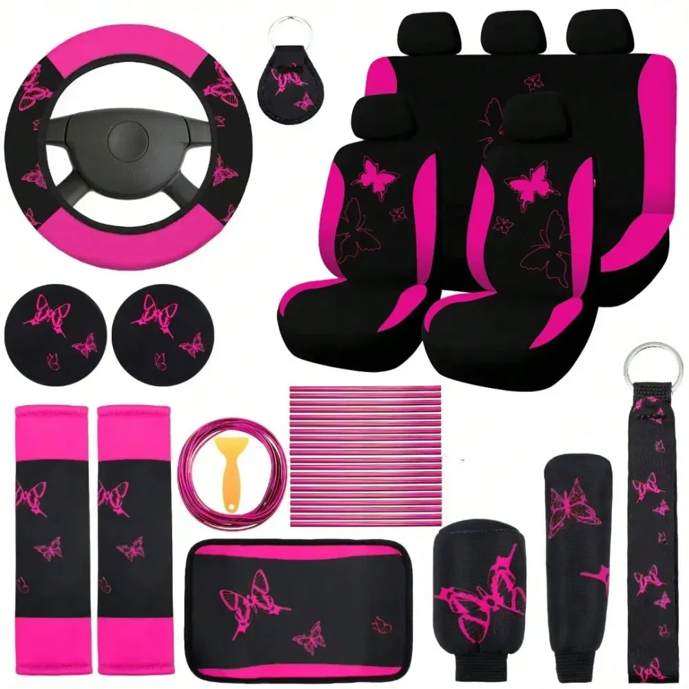 Pink Butterfly Car Seat Covers Set 41 Pcs Set, Multiple Colors Available, Womens Exclusive, Suitable For SUVs
Pink Butterfly Car Seat Covers Set 41 Pcs Set, Multiple Colors Available, Womens Exclusive, Suitable For SUVs