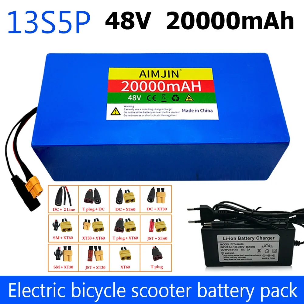 48V 13S5P 18650 20AH Lithium Battery Pack 100Ah Suitable for electric scooters, mountain bikes 250-1000W +charger
48V 13S5P 18650 20AH Lithium Battery Pack 100Ah Suitable for electric scooters, mountain bikes 250-1000W +charger