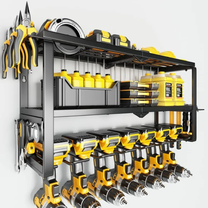 Heavy Duty Wall Mounted Power Tool Organizer 3 Layer Storage Rack with 7 Drill Holders for Garage Workshop
Heavy Duty Wall Mounted Power Tool Organizer 3 Layer Storage Rack with 7 Drill Holders for Garage Workshop