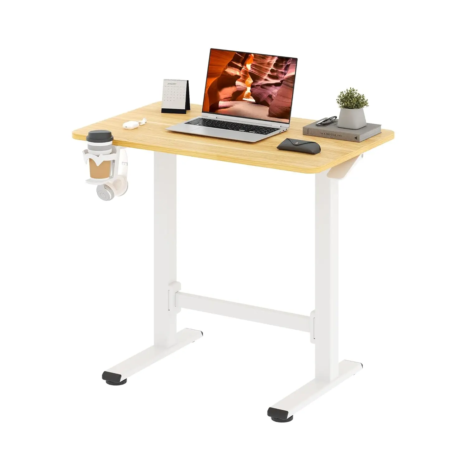 Adjustable Height Pneumatic Standing Desk Rolling Computer Workstation with Hooks Cup Holder 31.5x19.7in Maple Customized
Adjustable Height Pneumatic Standing Desk Rolling Computer Workstation with Hooks Cup Holder 31.5x19.7in Maple Customized