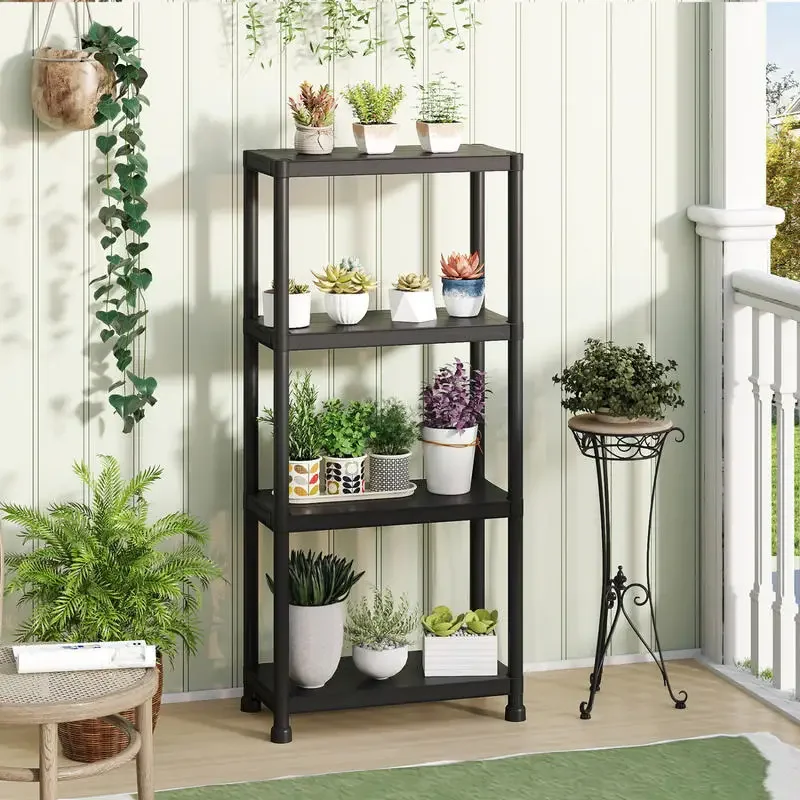 4-Tier Heavy-Duty Plastic Storage Shelves Freestanding Garage Shelving Unit
4-Tier Heavy-Duty Plastic Storage Shelves Freestanding Garage Shelving Unit