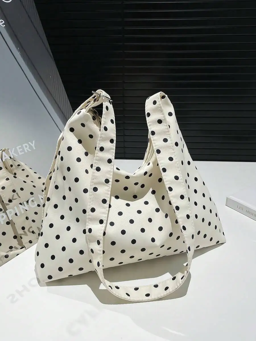Polka Dot Crescent Shape Fabric Shoulder Bag For Women
Polka Dot Crescent Shape Fabric Shoulder Bag For Women