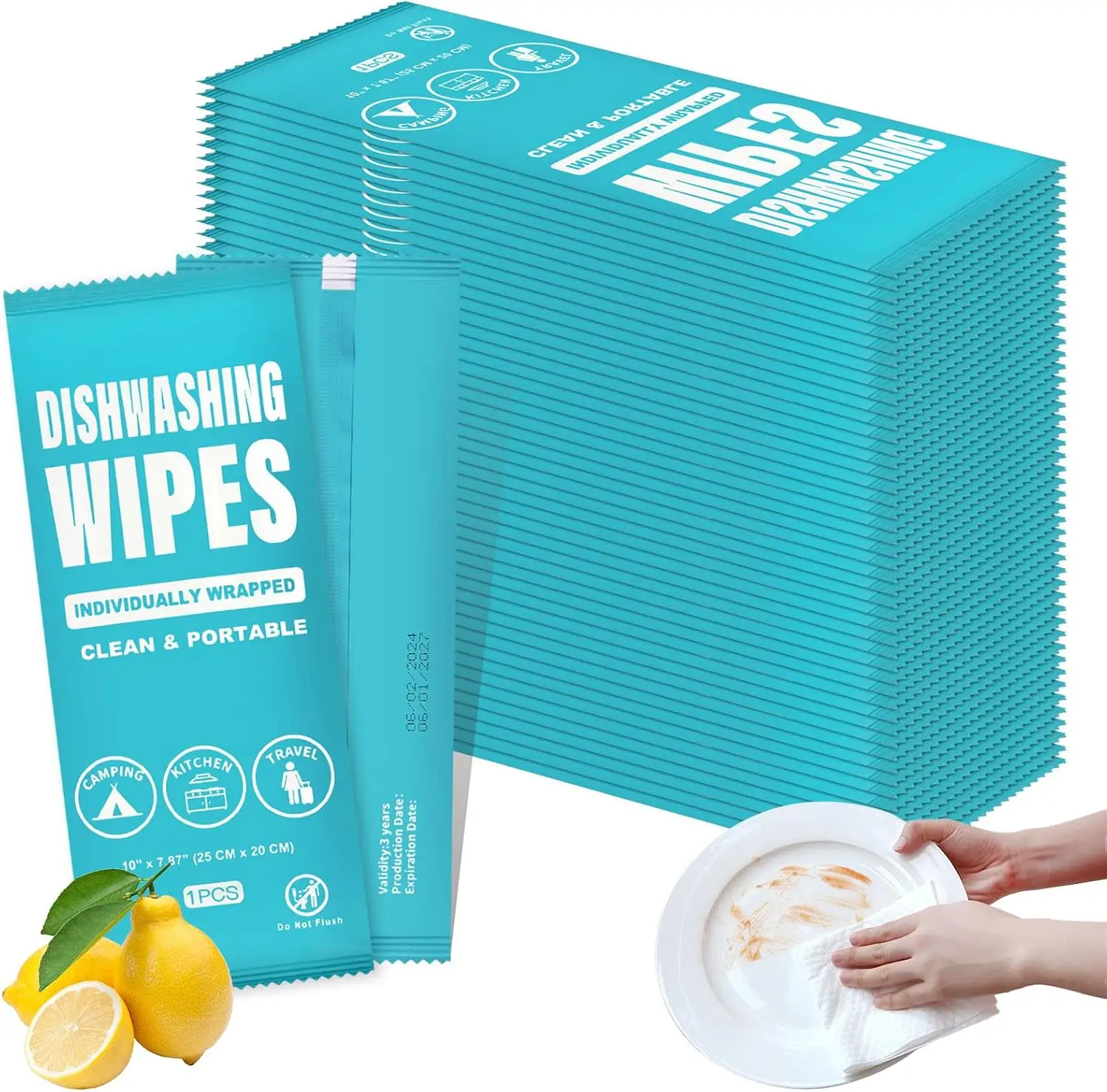Individually Wrapped Dish Wipes, 50 Pcs, Portable Disposable Soap Pads for Travel, Camping, Hotel
Individually Wrapped Dish Wipes, 50 Pcs, Portable Disposable Soap Pads for Travel, Camping, Hotel