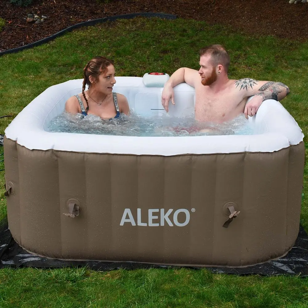 Inflatable Hot Tub Spa Personal High Powered Jetted Bubble with Fitted Cover and 3 Filters 160 Gallon 4 Person Square Brown HTI
Inflatable Hot Tub Spa Personal High Powered Jetted Bubble with Fitted Cover and 3 Filters 160 Gallon 4 Person Square Brown HTI