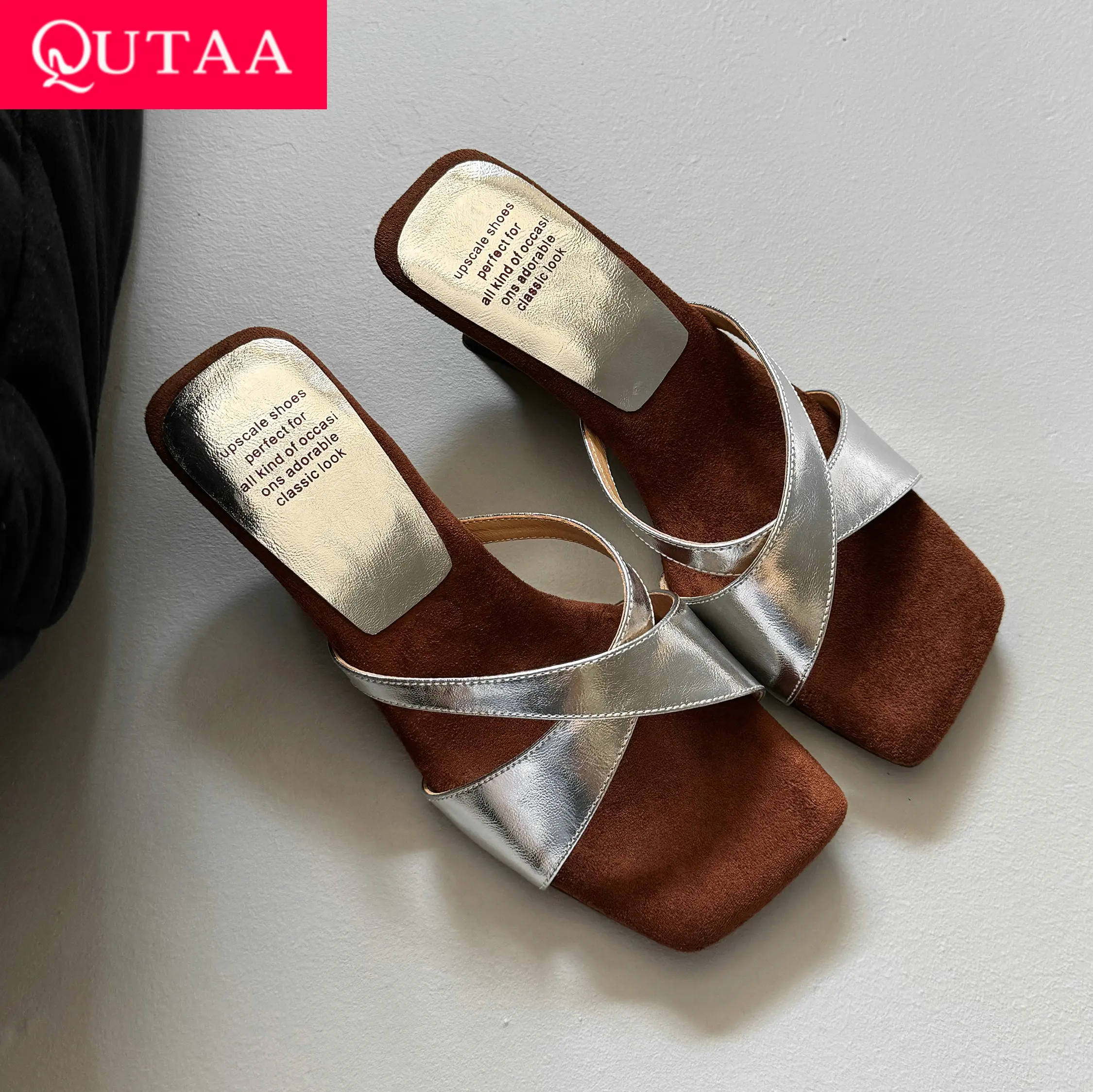 QUTAA 2025 Fashion Sexy Women Sandals Shoes High Heels Open Toe Cow leather Wedge Slippers Shoes Slingback Dress Size 34-39
QUTAA 2025 Fashion Sexy Women Sandals Shoes High Heels Open Toe Cow leather Wedge Slippers Shoes Slingback Dress Size 34-39