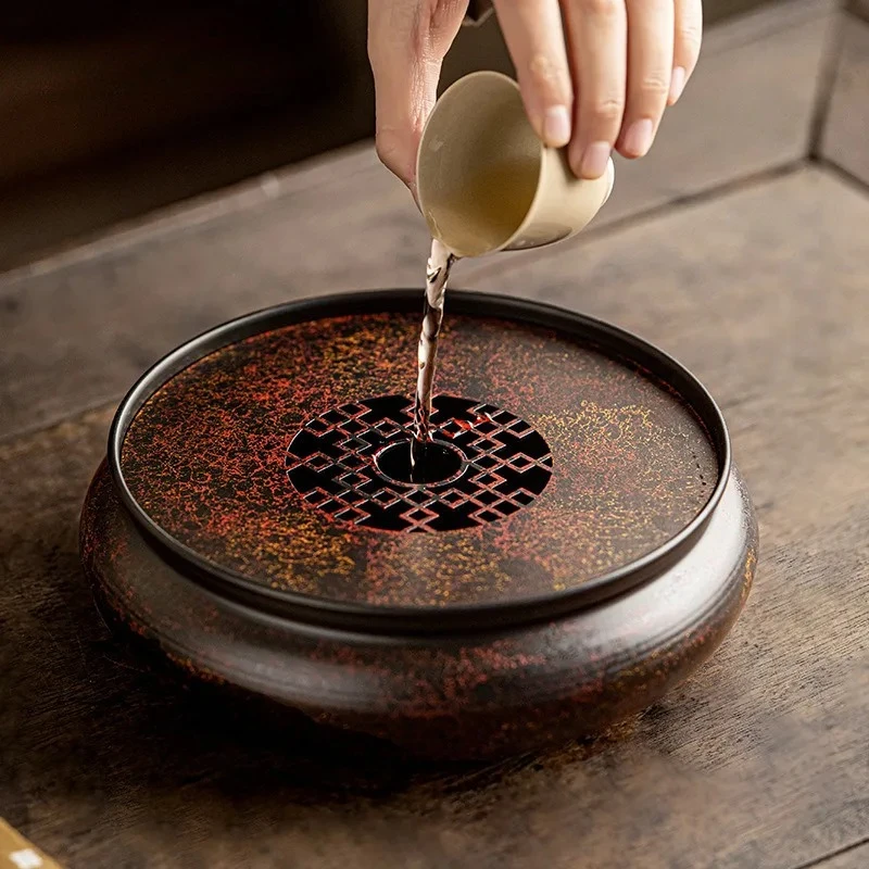 Retro Old Iron Paint Round Pot Bearing Holder Gaiwan Tray Water Storage Dry Brew Table Tea Tray Coasters Chinese Tea Set Gift
Retro Old Iron Paint Round Pot Bearing Holder Gaiwan Tray Water Storage Dry Brew Table Tea Tray Coasters Chinese Tea Set Gift