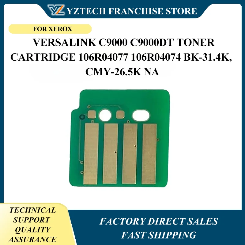 8pcs Chip 106R04075 106R04076 For Xerox VersaLink C9000 C9000DT Toner Cartridge 106R04077 106R04074 BK-31.4K, CMY-26.5K NA
8pcs Chip 106R04075 106R04076 For Xerox VersaLink C9000 C9000DT Toner Cartridge 106R04077 106R04074 BK-31.4K, CMY-26.5K NA