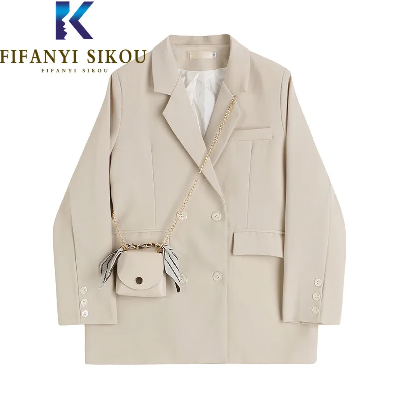 High Quality Blazer Jacket Women Shoulder Bag Decoration Double Breasted Fashion Suit Jacket Ladies Loose Chic Blazers Coat 2022
High Quality Blazer Jacket Women Shoulder Bag Decoration Double Breasted Fashion Suit Jacket Ladies Loose Chic Blazers Coat 2022