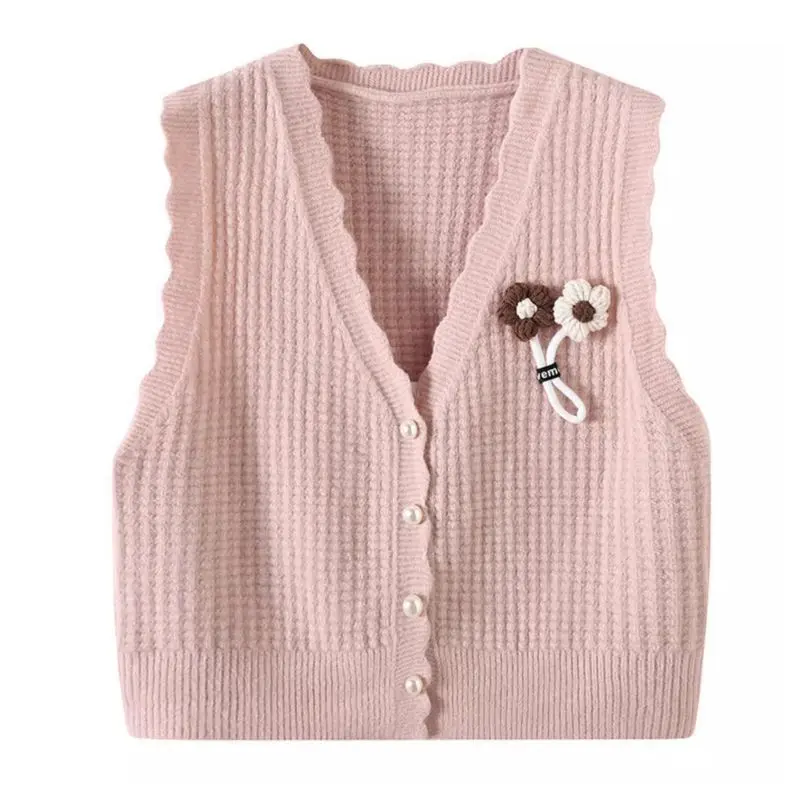 Women Vest New Autumn Winter Fashion Floral Short Knit Sleeveless Sweater Layering Outerwear
Women Vest New Autumn Winter Fashion Floral Short Knit Sleeveless Sweater Layering Outerwear