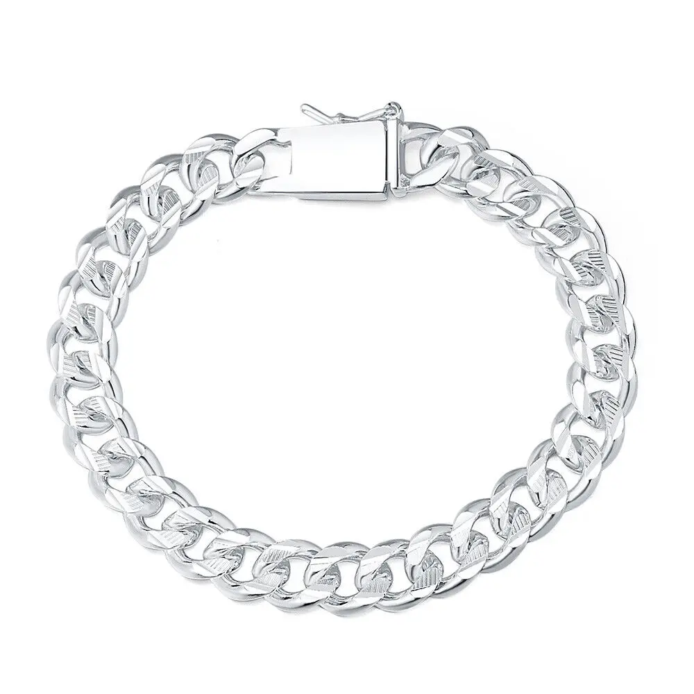 925 Sterling Silver 10mm Full Side Bracelet For Women Men Wedding Engagement Jewelry
925 Sterling Silver 10mm Full Side Bracelet For Women Men Wedding Engagement Jewelry