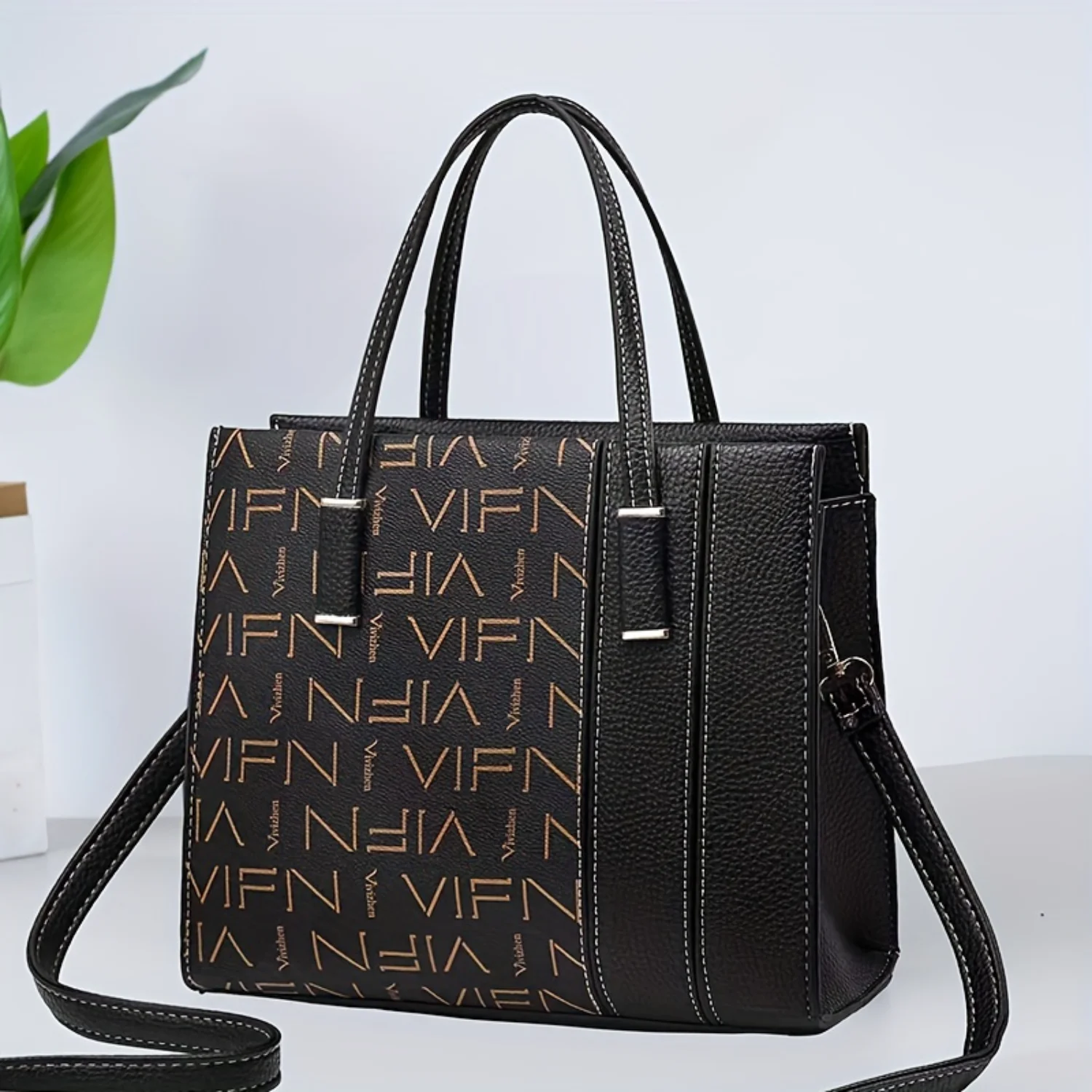 Fashion Letter Print Handbag, Business Work Briefcase Tote Bag, Fashion Crossbody Bag For Women
Fashion Letter Print Handbag, Business Work Briefcase Tote Bag, Fashion Crossbody Bag For Women