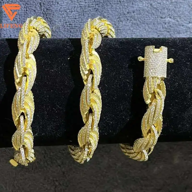 10mm Hip Hop 18K Gold Rope Chain Iced Out 925 Sterling Silver VVS Moissanite Diamond Custom Necklace Charm Fine Jewelry for Men
10mm Hip Hop 18K Gold Rope Chain Iced Out 925 Sterling Silver VVS Moissanite Diamond Custom Necklace Charm Fine Jewelry for Men