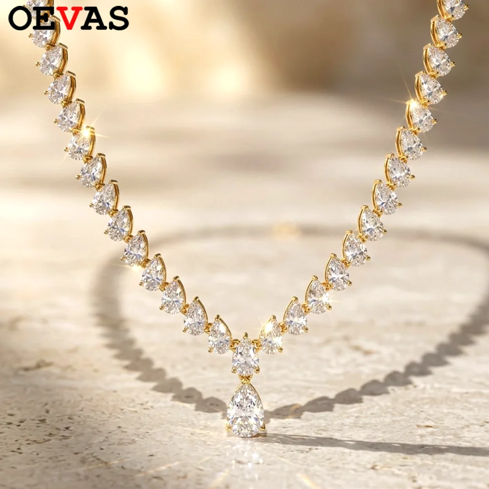 OEVAS Luxury Pear Cut Moissanite Tennis Necklace For Women S925 Silver Sparkling WaterDrop Diamond Wedding Bridal Fine Jewelry
OEVAS Luxury Pear Cut Moissanite Tennis Necklace For Women S925 Silver Sparkling WaterDrop Diamond Wedding Bridal Fine Jewelry