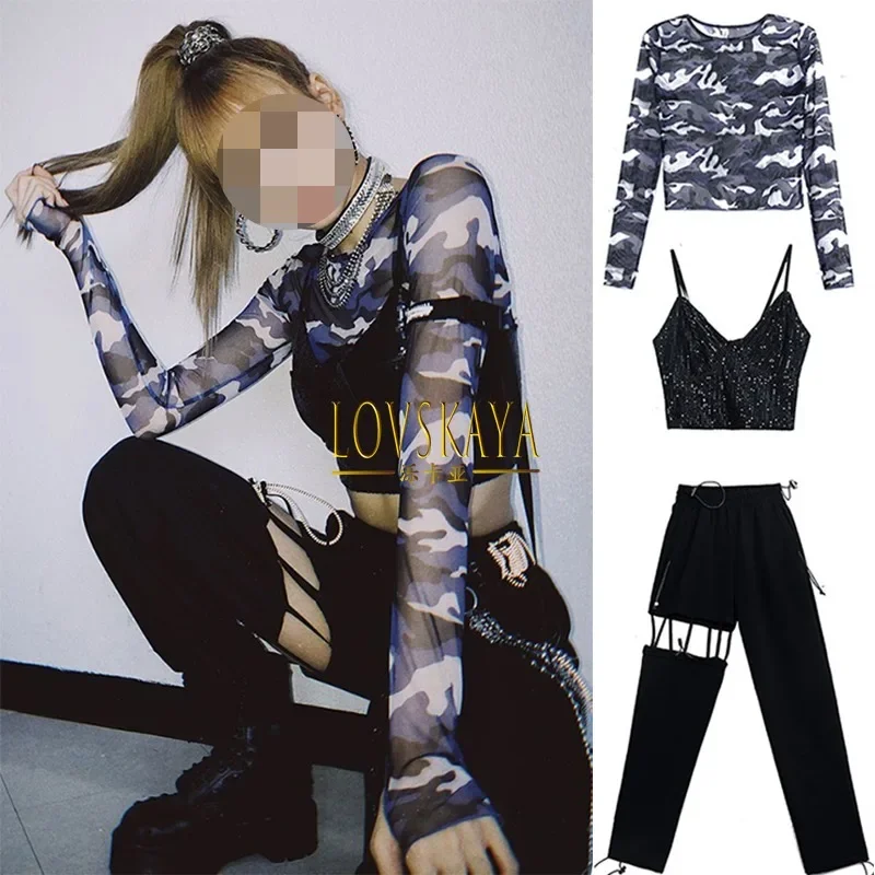 Modern dance performance clothing trendy and sexy jazz dance style women clothing Korean version adult street dance set
Modern dance performance clothing trendy and sexy jazz dance style women clothing Korean version adult street dance set