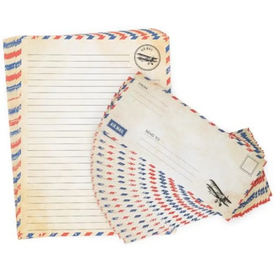 Paper and Envelopes Set - Blue Writing Paper for Invitations, Love Letters, Letters to Troops, Christmas Letter - 8.5 x 11 Inch
Paper and Envelopes Set - Blue Writing Paper for Invitations, Love Letters, Letters to Troops, Christmas Letter - 8.5 x 11 Inch