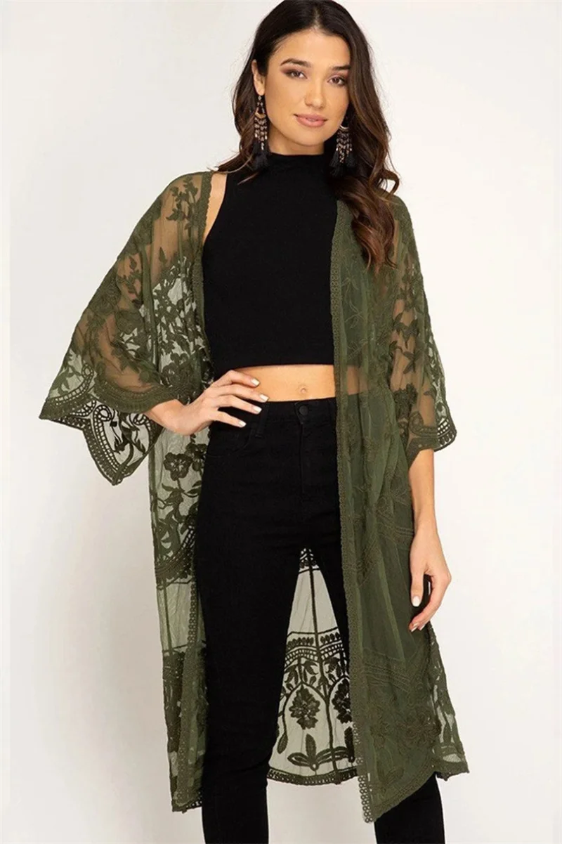 Summer Women Lace Crochet Bikini Lady Cover Up Kimono Cardigan Swimwear Kaftan Bathing Suit Long Sleeve Vacation Beach Dress
Summer Women Lace Crochet Bikini Lady Cover Up Kimono Cardigan Swimwear Kaftan Bathing Suit Long Sleeve Vacation Beach Dress
