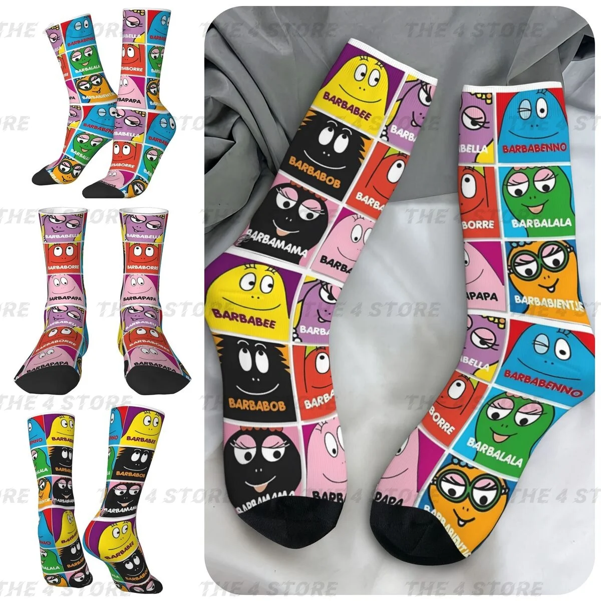 Barbapapa One Big Happy Family High elasticity polyester fiber cosy Unisex Cycling Happy 3D color printing Socks
Barbapapa One Big Happy Family High elasticity polyester fiber cosy Unisex Cycling Happy 3D color printing Socks