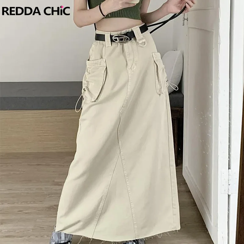 Юбка-карго ReddaChic Женская на шнуровке, однотонная бежевая/зеленая длинная Макси-юбка в стиле хип-хоп, уличная одежда в стиле Харадзюку с карманами
Юбка-карго ReddaChic Женская на шнуровке, однотонная бежевая/зеленая длинная Макси-юбка в стиле хип-хоп, уличная одежда в стиле Харадзюку с карманами