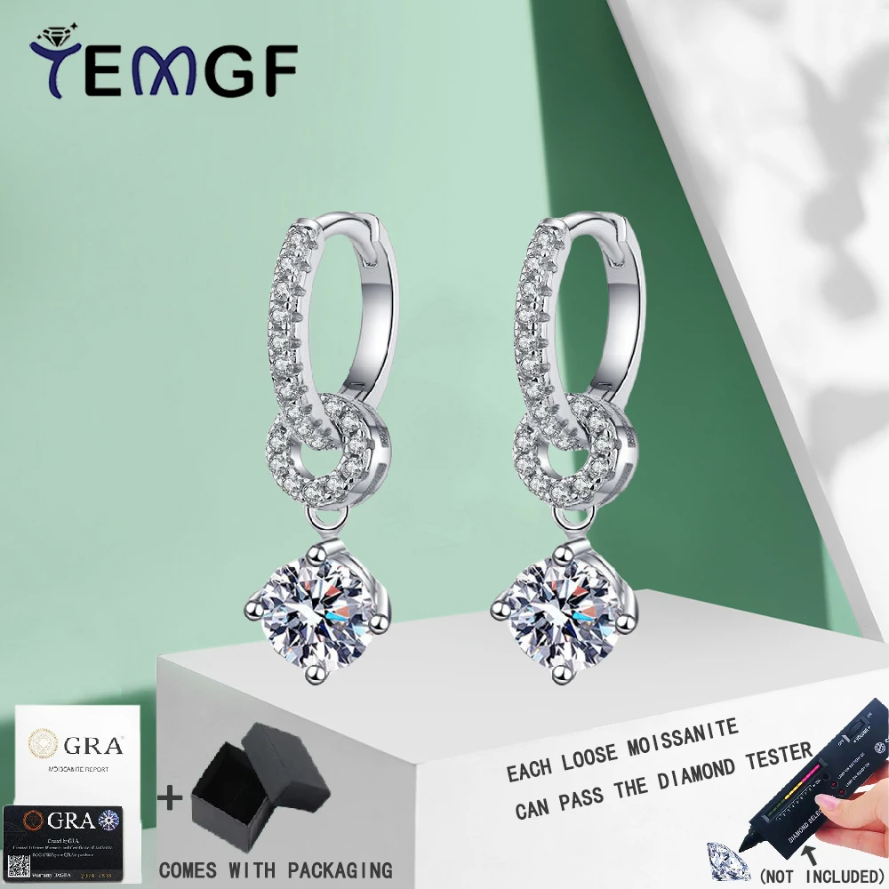 TEMGF S925 Sterling Silver Hoop Ear Studs Sparkling Moissanite/Zircon Drop Earrings for Women Girls Party Luxury Fine Jewelry
TEMGF S925 Sterling Silver Hoop Ear Studs Sparkling Moissanite/Zircon Drop Earrings for Women Girls Party Luxury Fine Jewelry