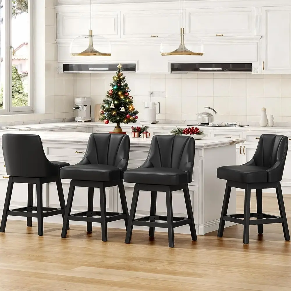 Набор из 4 барных стульев высотой 26 дюймов с поворотным механизмом, обивка из искусственной кожи, современные кухонные стулья со спинкой и ножками из массива дерева, на заказ
Набор из 4 барных стульев высотой 26 дюймов с поворотным механизмом, обивка из искусственной кожи, современные кухонные стулья со спинкой и ножками из массива дерева, на заказ