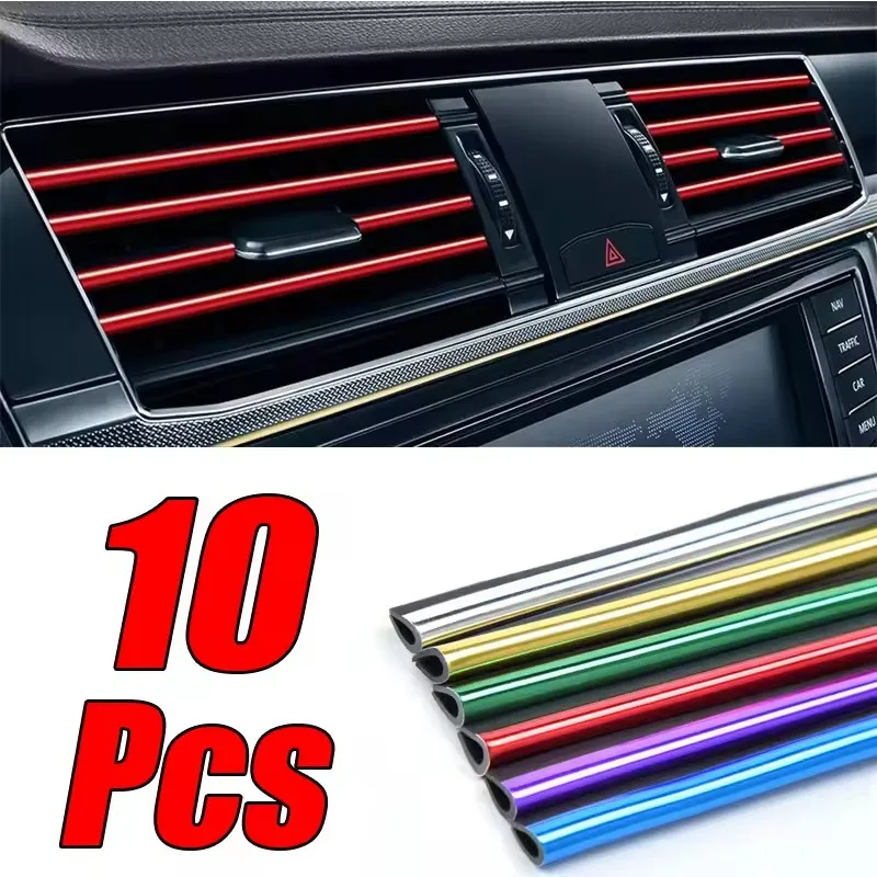 Colorful 10Pcs 20cm U-shaped Car Air Outlet Decoration Strip Chrome-Plated PVC Shiny Car Trim Strip Auto Interior Accessories
Colorful 10Pcs 20cm U-shaped Car Air Outlet Decoration Strip Chrome-Plated PVC Shiny Car Trim Strip Auto Interior Accessories