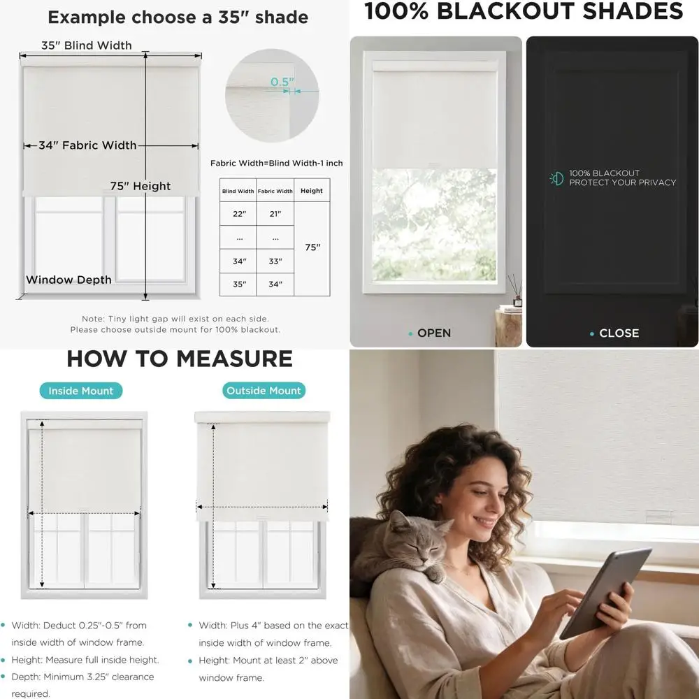 Беспроводные рулонные шторы из тканого материала с изогнутым карнизом, светонепроницаемые и с защитой от УФ-излучения, для дома и офиса (22x64)
Беспроводные рулонные шторы из тканого материала с изогнутым карнизом, светонепроницаемые и с защитой от УФ-излучения, для дома и офиса (22x64)