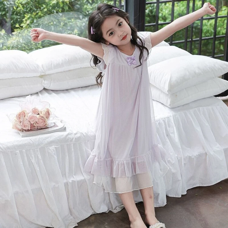 Girls Summer Lightweight Mesh Dress Sweet Fashionable Nightdress Short Sleeve or Sleeveless
Girls Summer Lightweight Mesh Dress Sweet Fashionable Nightdress Short Sleeve or Sleeveless