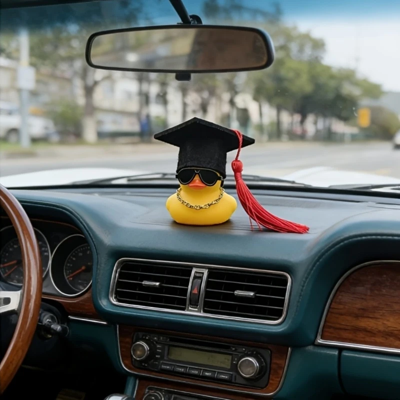 Graduation Season Hat And Glasses Additions Little Yellow Duck, Car Design Dashboard Decoration, PVC Car Decoration
Graduation Season Hat And Glasses Additions Little Yellow Duck, Car Design Dashboard Decoration, PVC Car Decoration