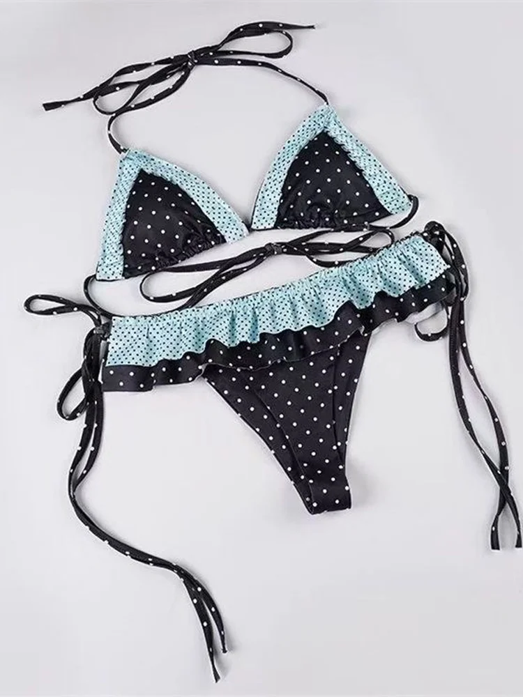 Summer black and white contrasting cute polka dot girl sweet girl sexy spicy girl pure desire to gather lace skirt bikini
Summer black and white contrasting cute polka dot girl sweet girl sexy spicy girl pure desire to gather lace skirt bikini