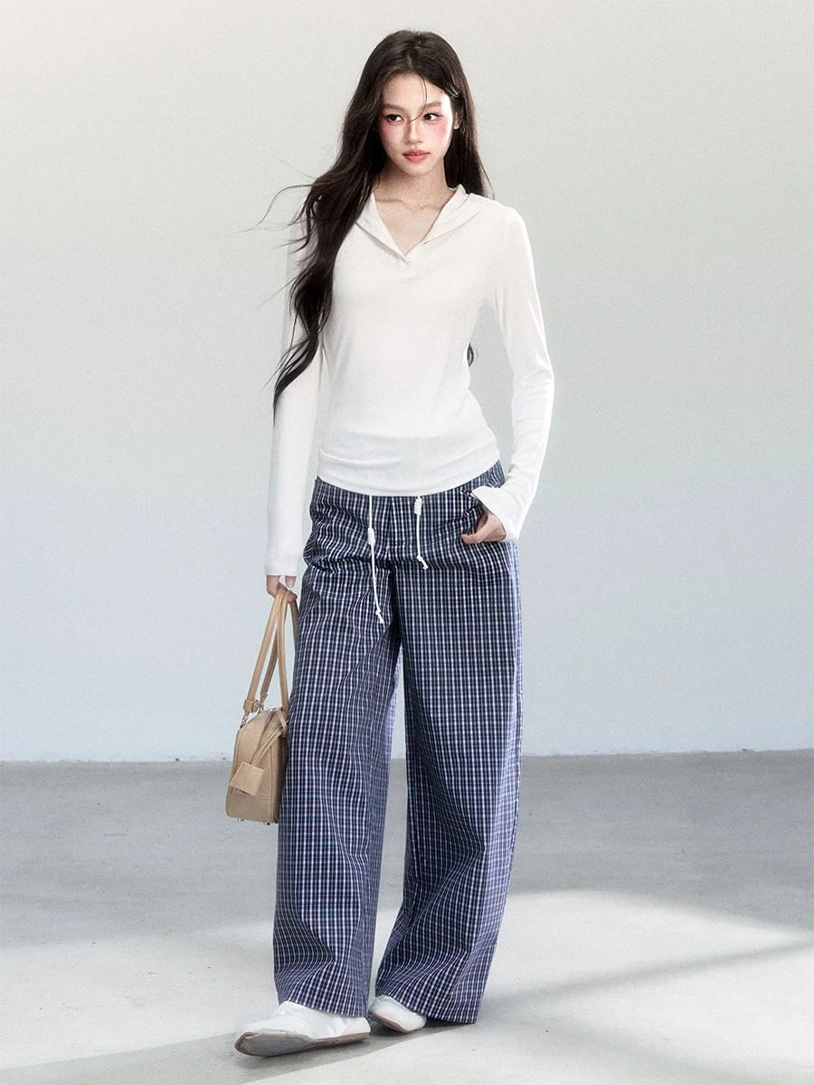 Retro Plaid Drawstring Wide Leg Casual Pants Slimming Effect Natural Waist Cotton Blend Comfortable Fit Straight Cut Trousers
Retro Plaid Drawstring Wide Leg Casual Pants Slimming Effect Natural Waist Cotton Blend Comfortable Fit Straight Cut Trousers