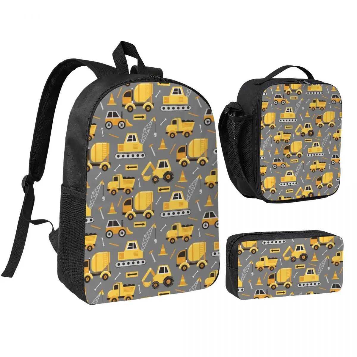 Construction Trucks On Gray Backpack Boys Girls BookBag School Bag Shoulder Bags 3ps Insulated Lunch Bag Pencil Case
Construction Trucks On Gray Backpack Boys Girls BookBag School Bag Shoulder Bags 3ps Insulated Lunch Bag Pencil Case