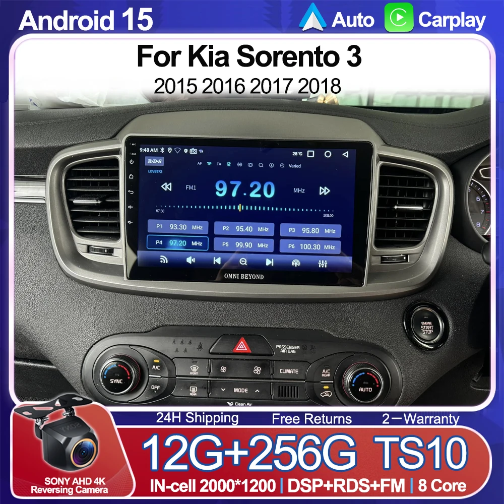 Android 15 Carplay Auto For Kia Sorento 3 2015 2016 2017 2018 DSP CAR Radio Multimedia Player GPS Stereo WIFI+5G 360 Camera QLED
Android 15 Carplay Auto For Kia Sorento 3 2015 2016 2017 2018 DSP CAR Radio Multimedia Player GPS Stereo WIFI+5G 360 Camera QLED