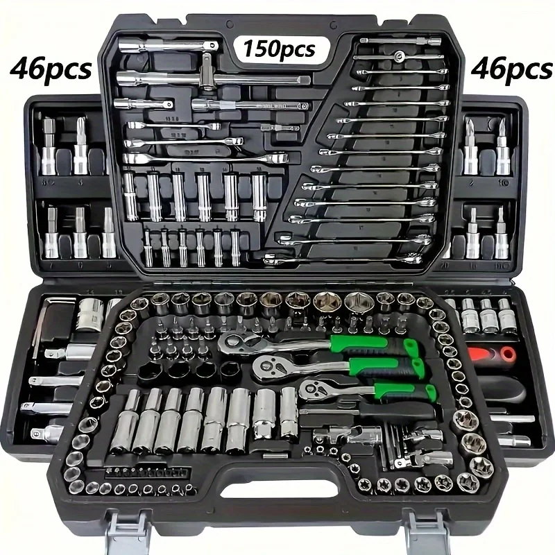 46/151PC automotive machinery repair tool setmulti-function with sleevewrench and ratchet set,durable metal construction toolbox
46/151PC automotive machinery repair tool setmulti-function with sleevewrench and ratchet set,durable metal construction toolbox