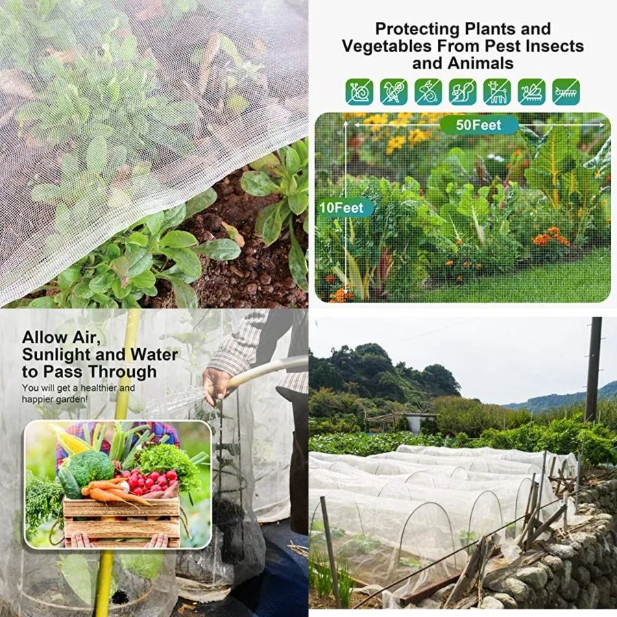 Garden Netting Pest Barrier: 10'x50' Fine Bug Netting for Garden Protection Row Cover Raised Bed Screen Mesh Greenhouse Mosquit
Garden Netting Pest Barrier: 10'x50' Fine Bug Netting for Garden Protection Row Cover Raised Bed Screen Mesh Greenhouse Mosquit